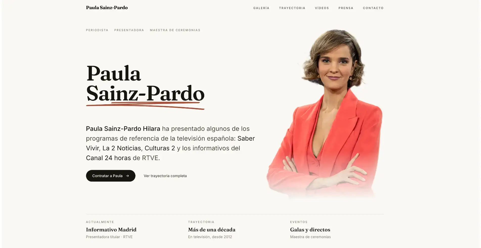 Portada de la web de Paula Sainz-Pardo Hilara
